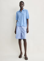 Striped cotton shorts blue/white petite