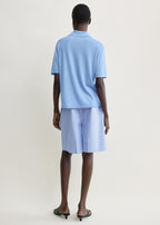 Striped cotton shorts blue/white petite