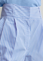 Striped cotton shorts blue/white petite