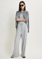 Jersey drawstring trousers pale grey mélange