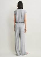 Jersey drawstring trousers pale grey mélange