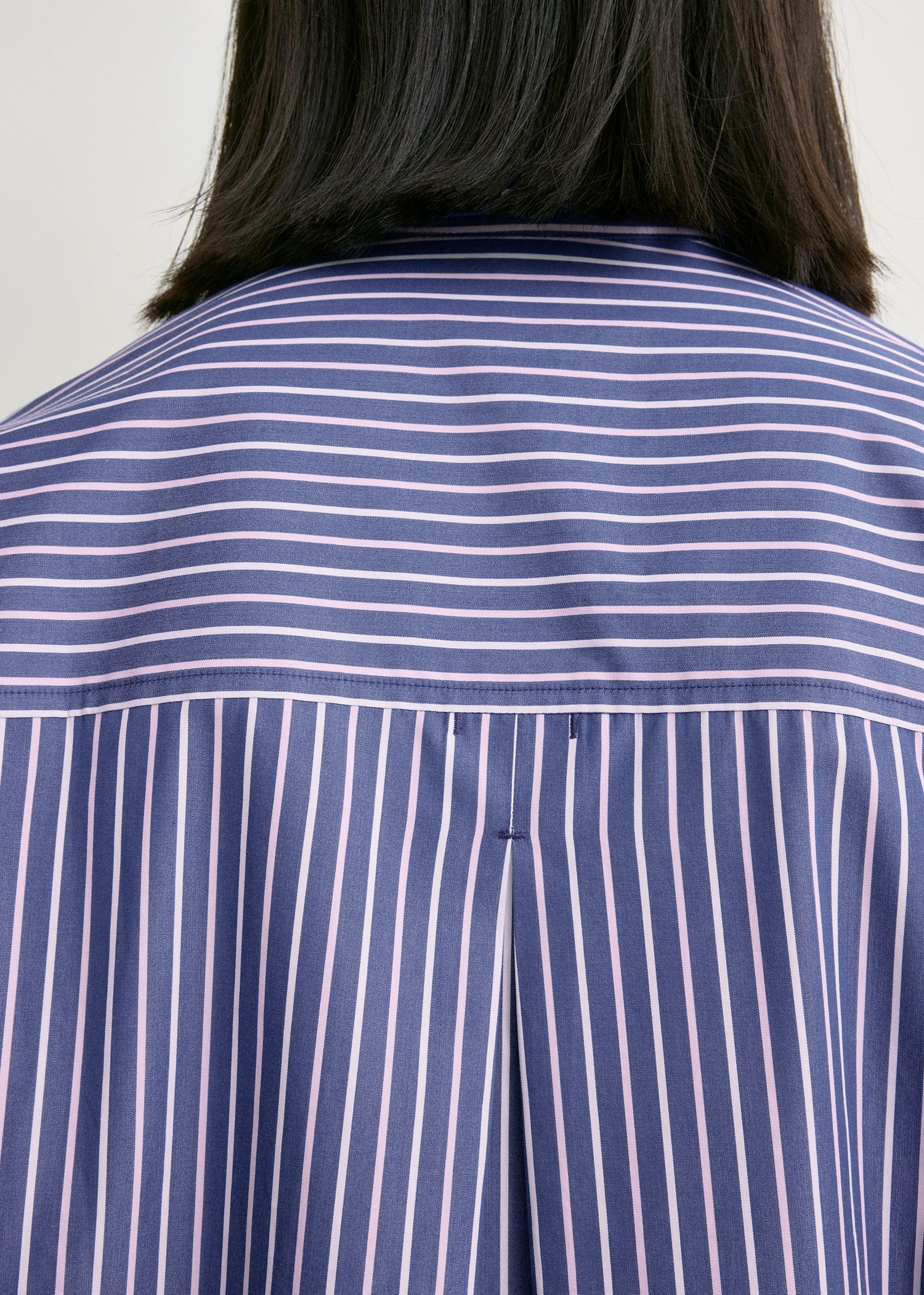 Oversized striped shirt ink/pink