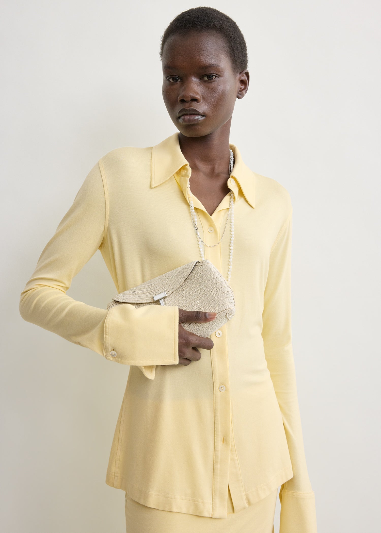 Fitted jersey shirt buttercup