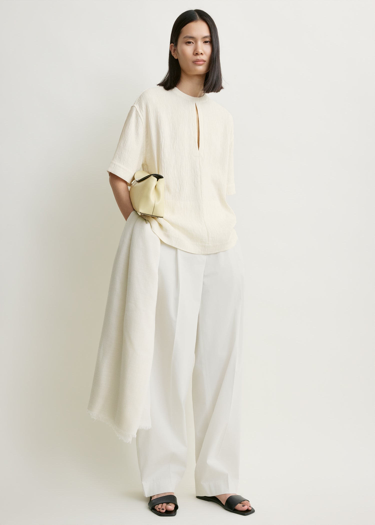 Soft tunic top off-white petite