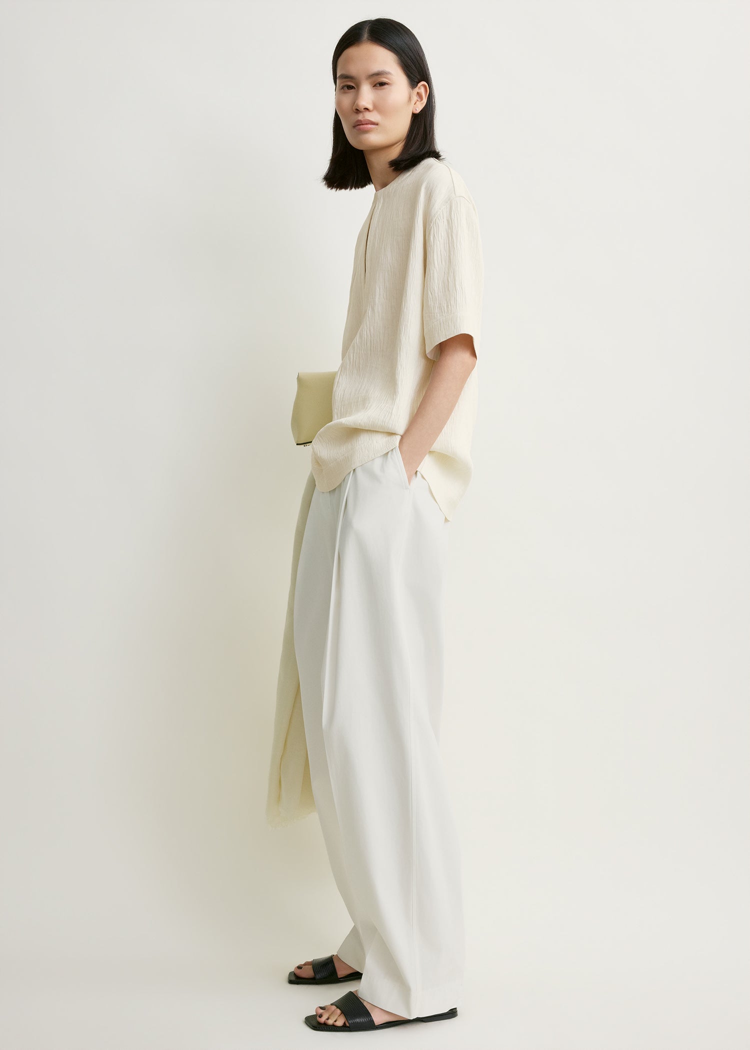 Soft tunic top off-white petite