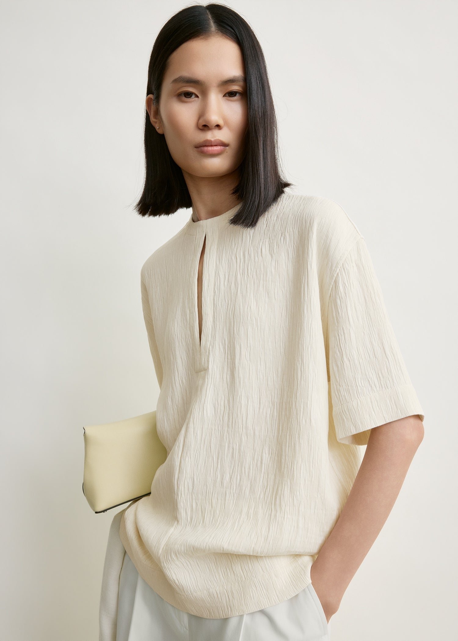 Soft tunic top off-white petite