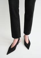 Twisted seam denim faded black