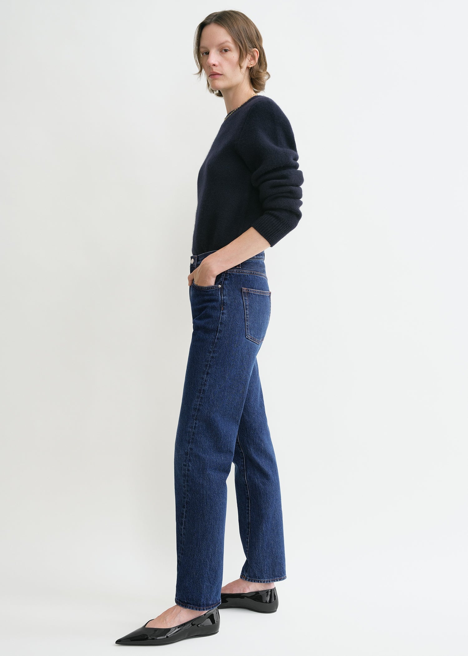 Twisted seam denim dark blue – TOTEME