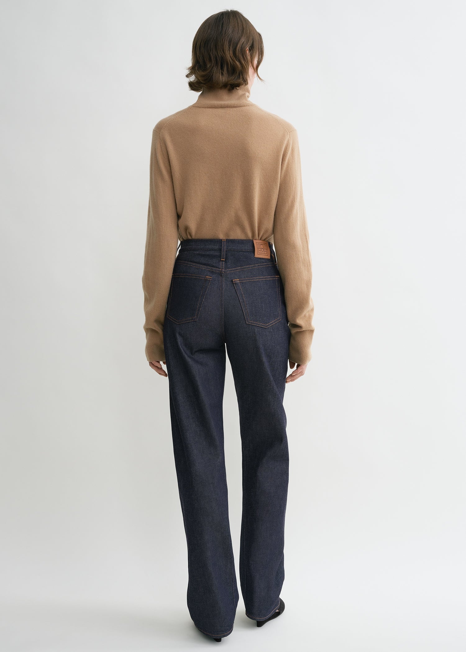 Twisted seam denim full length raw blue – TOTEME