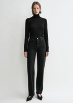 Twisted seam denim full length faded black