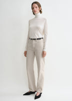 Twisted seam denim full length smoke grey