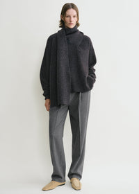 Draped-scarf knit granite