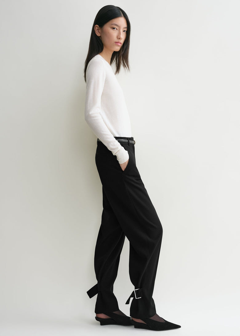 Buckled slouch trousers black