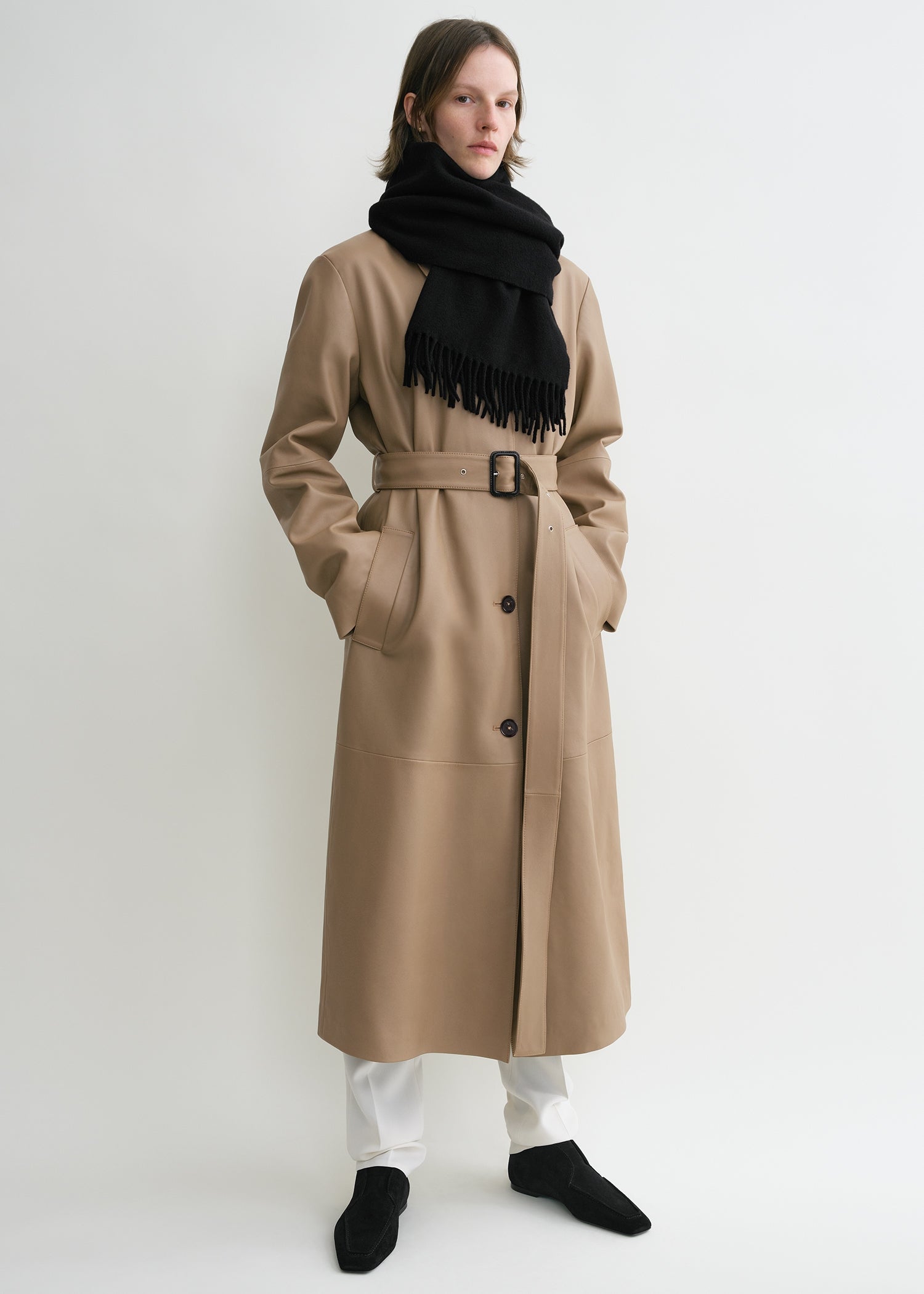 Classic wool scarf black – TOTEME Classic wool scarf black – TOTEME