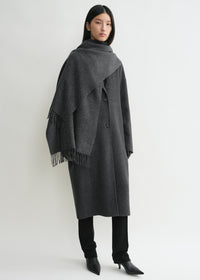 Classic wool scarf dark grey mélange