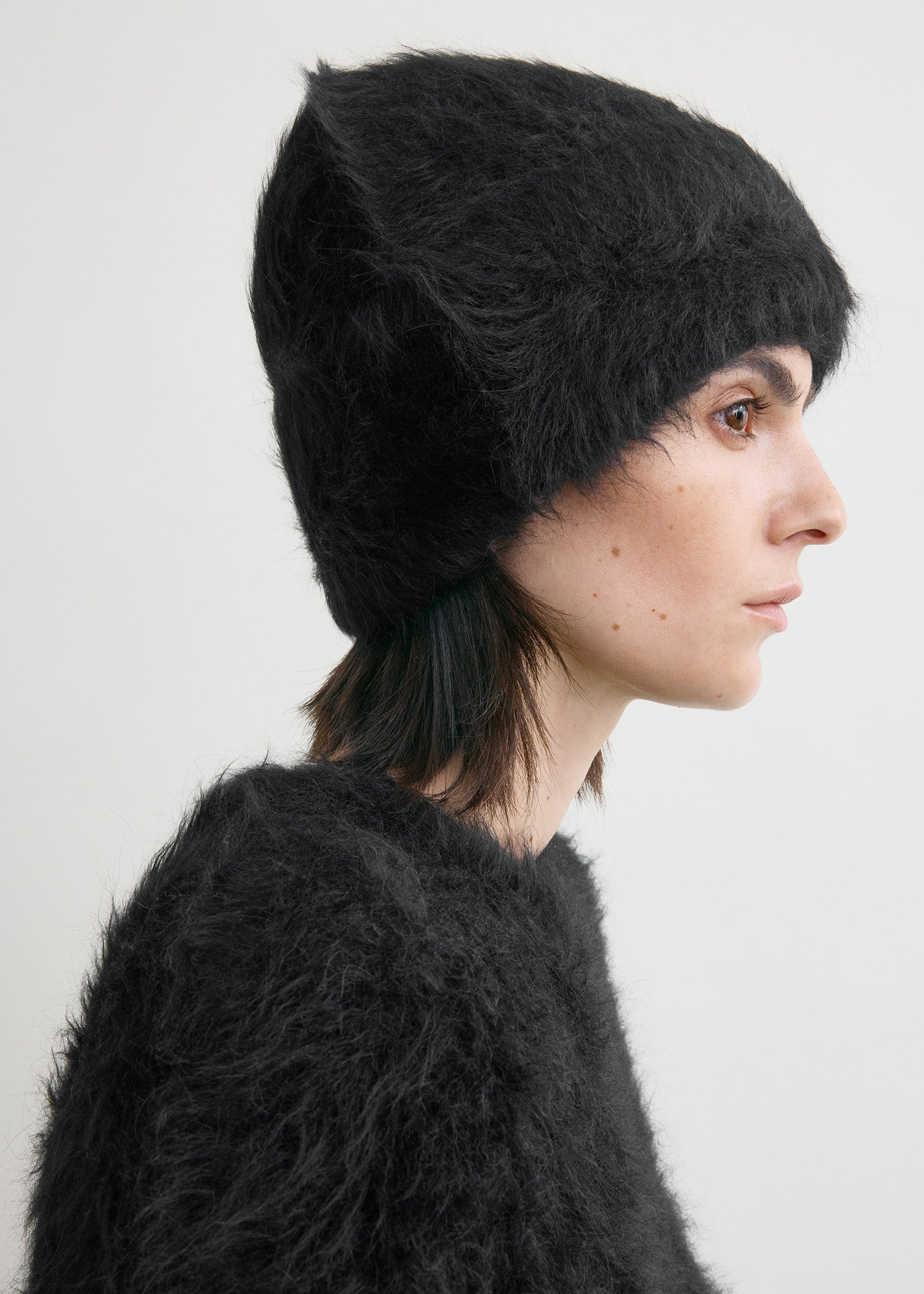 Alpaca knit beanie black