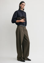 T-lock suede clutch espresso