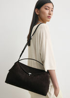 T-lock suede top handle espresso