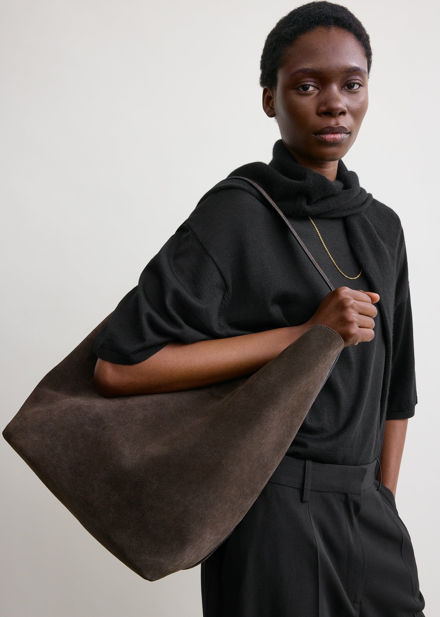 バッグ TOTEME BELTED SUEDE TOTE BROWN 25AW Belted suede tote brown – TOTEME