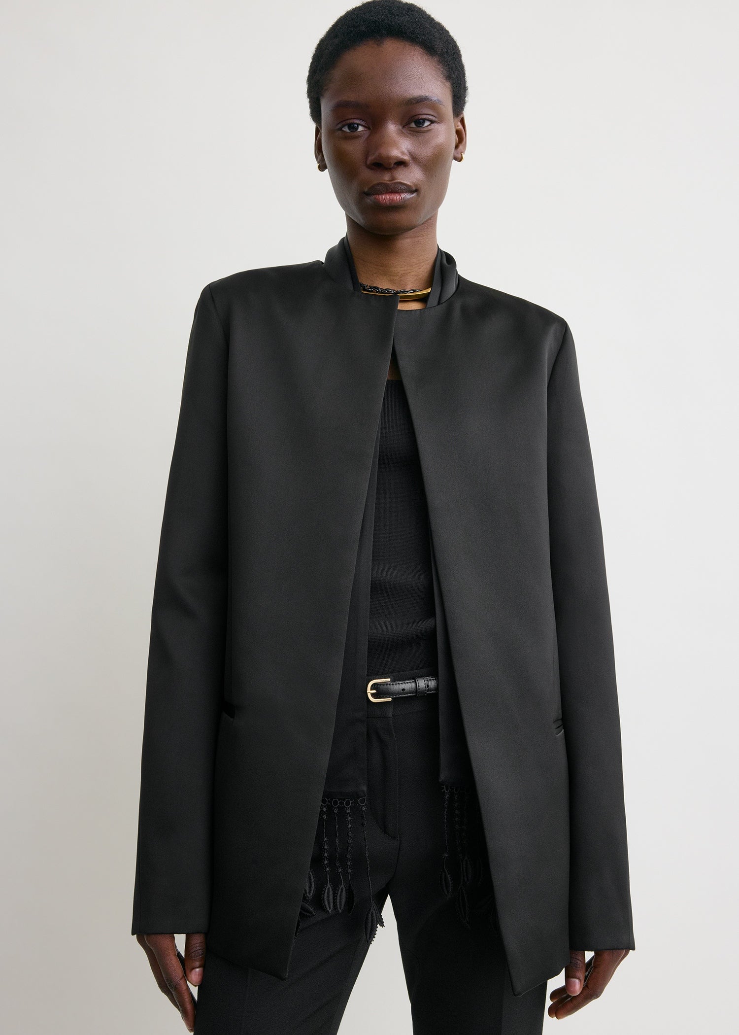 Satin dinner jacket black