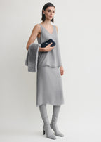 Chiffon slip top light grey