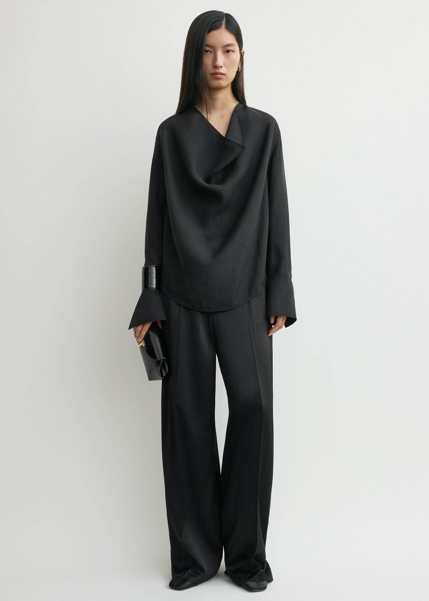 Cowl blouse black