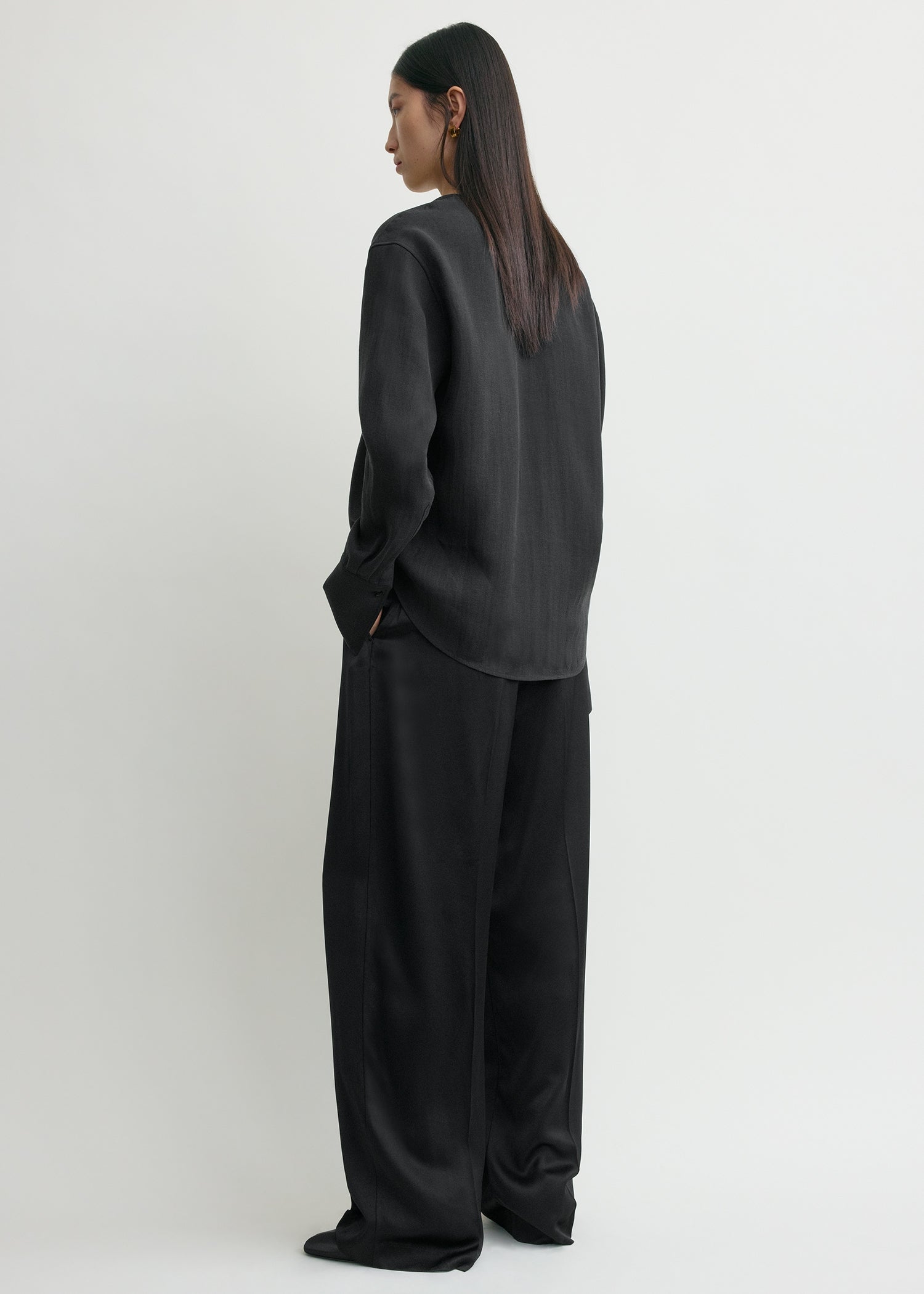 Cowl blouse black