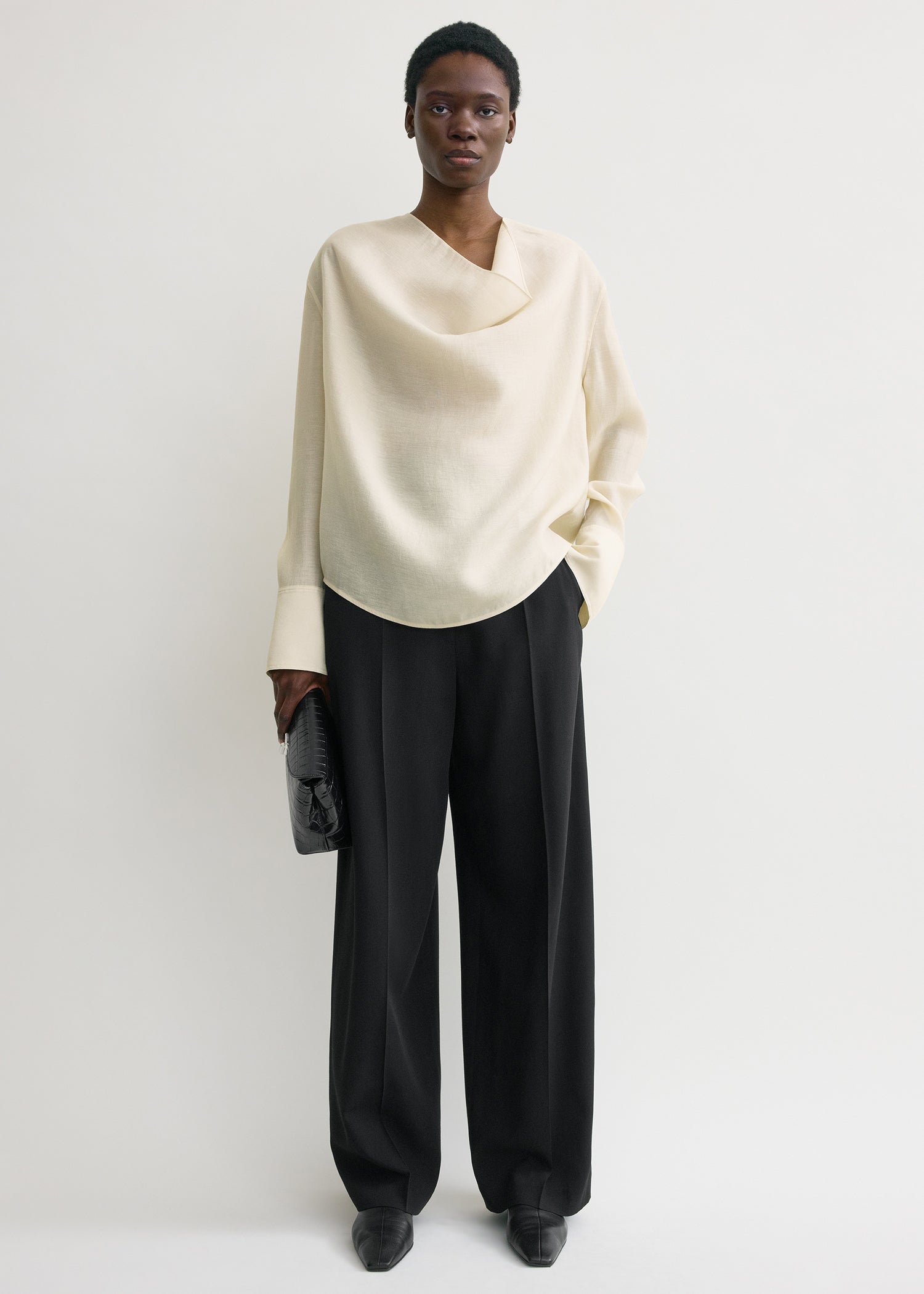 Cowl blouse ecru
