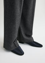 Satin ankle boots navy