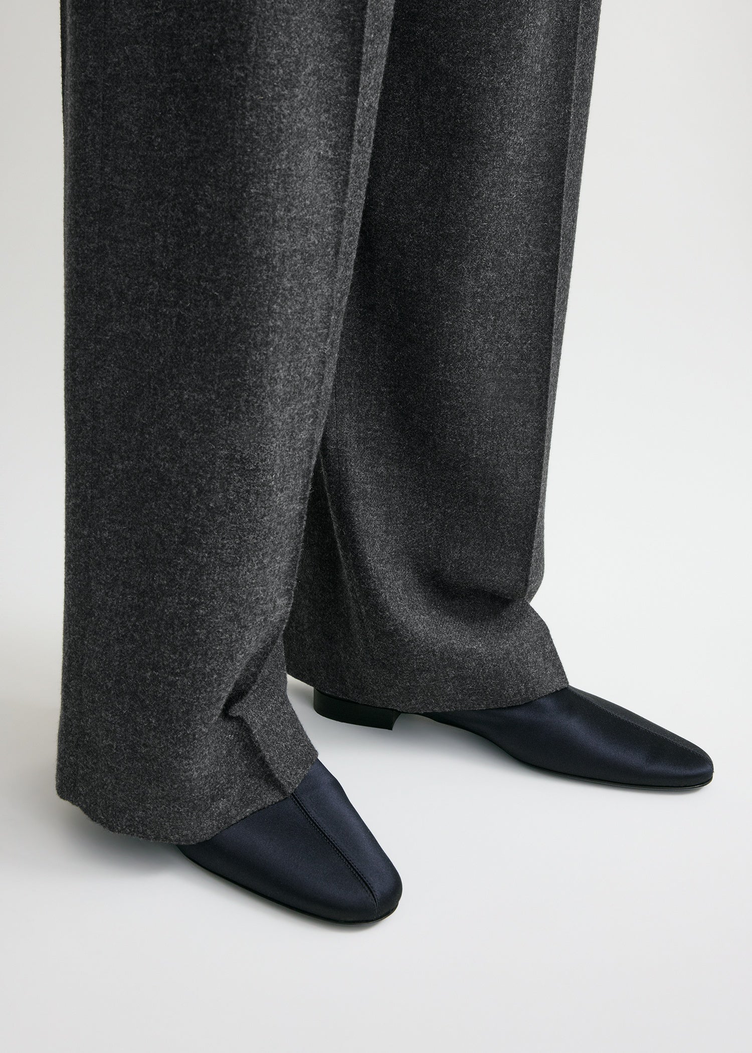 Satin ankle boots navy