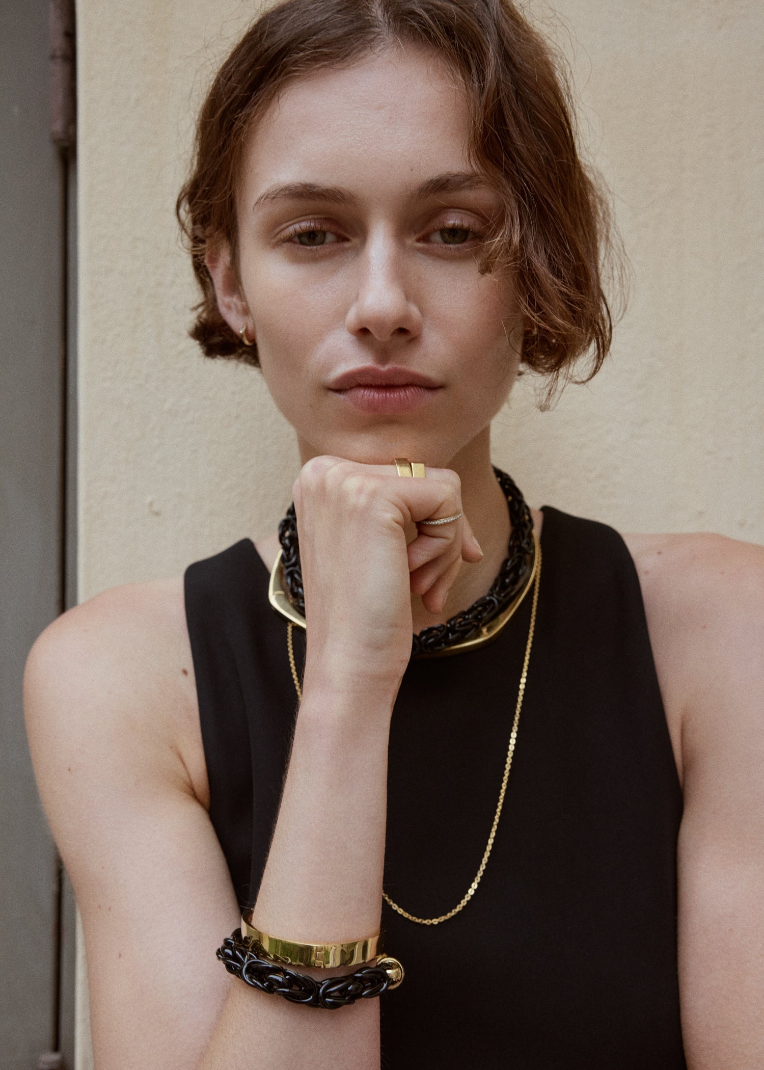 Byzantine bracelet black/gold