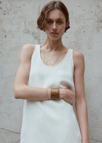 Croco-embossed cuff camel