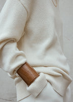 Long croco-embossed cuff camel