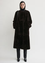 Soft shearling coat bark