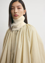 Gathered parachute coat ecru