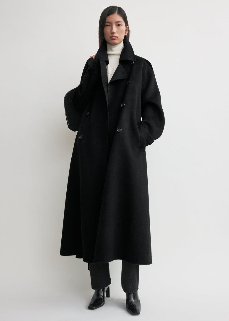 Doublé winter trench black