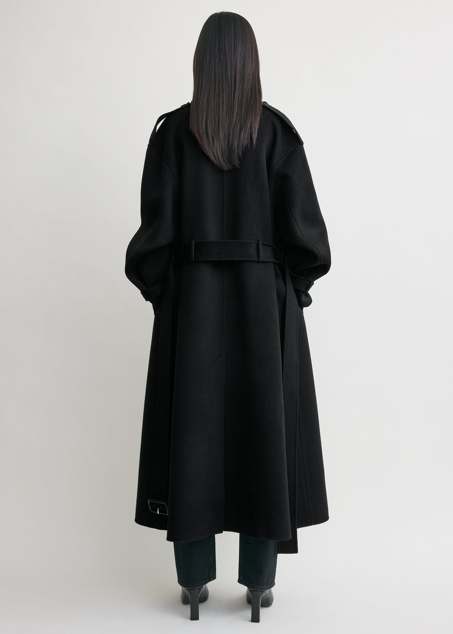 Doublé winter trench black