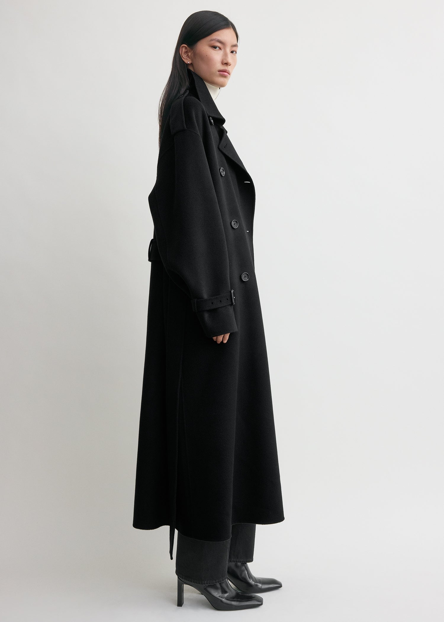 Doublé winter trench black