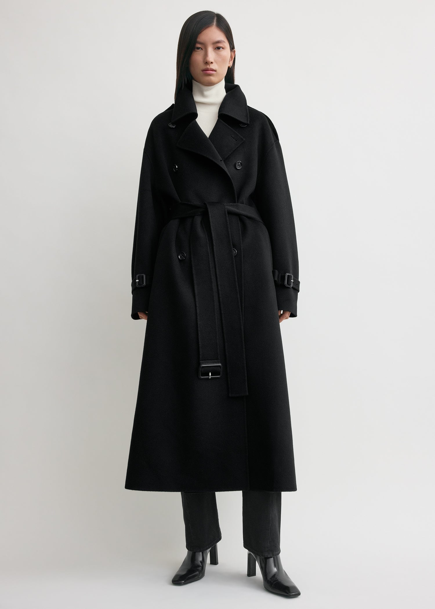 Doublé winter trench black