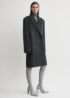 Double-breasted cashmere coat charcoal