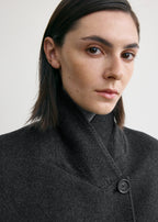 Double-breasted cashmere coat charcoal