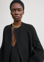 Bell-sleeve coat black