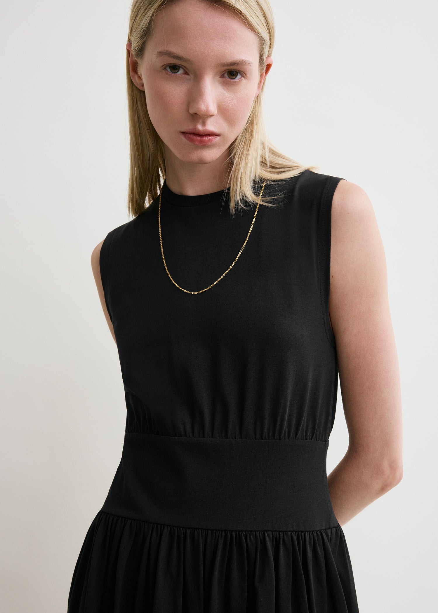 TOTEME Sleeveless Cotton Dress - Black TOTEME Sleeveless Cotton Dress - Black