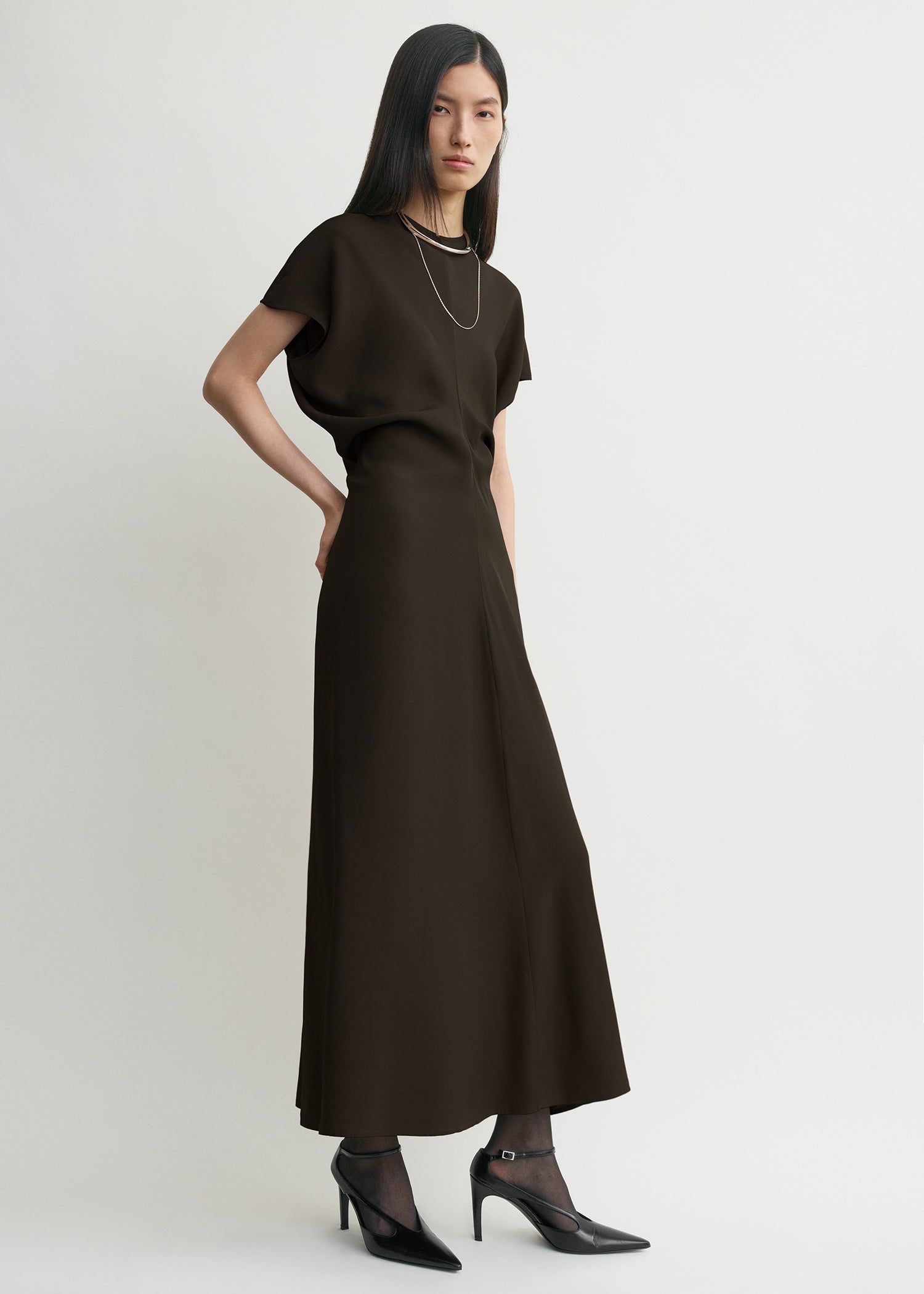 Toteme - Slouch waist dress bark - 32