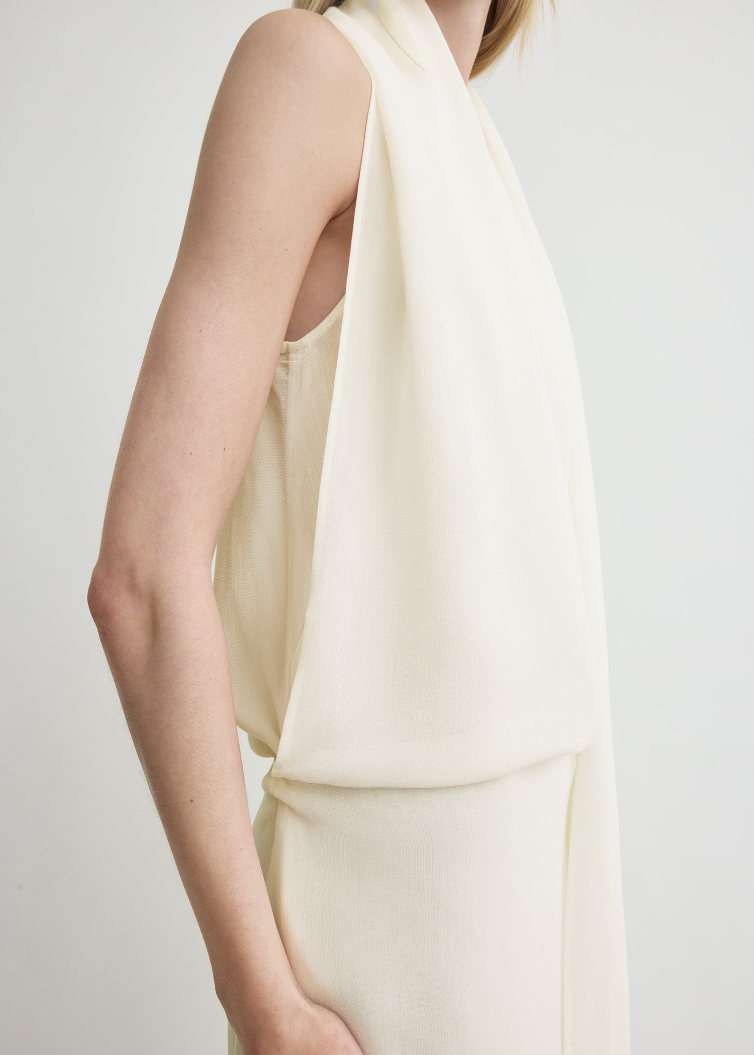 Fringed scarf dress milk