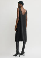 Chiffon slip dress black