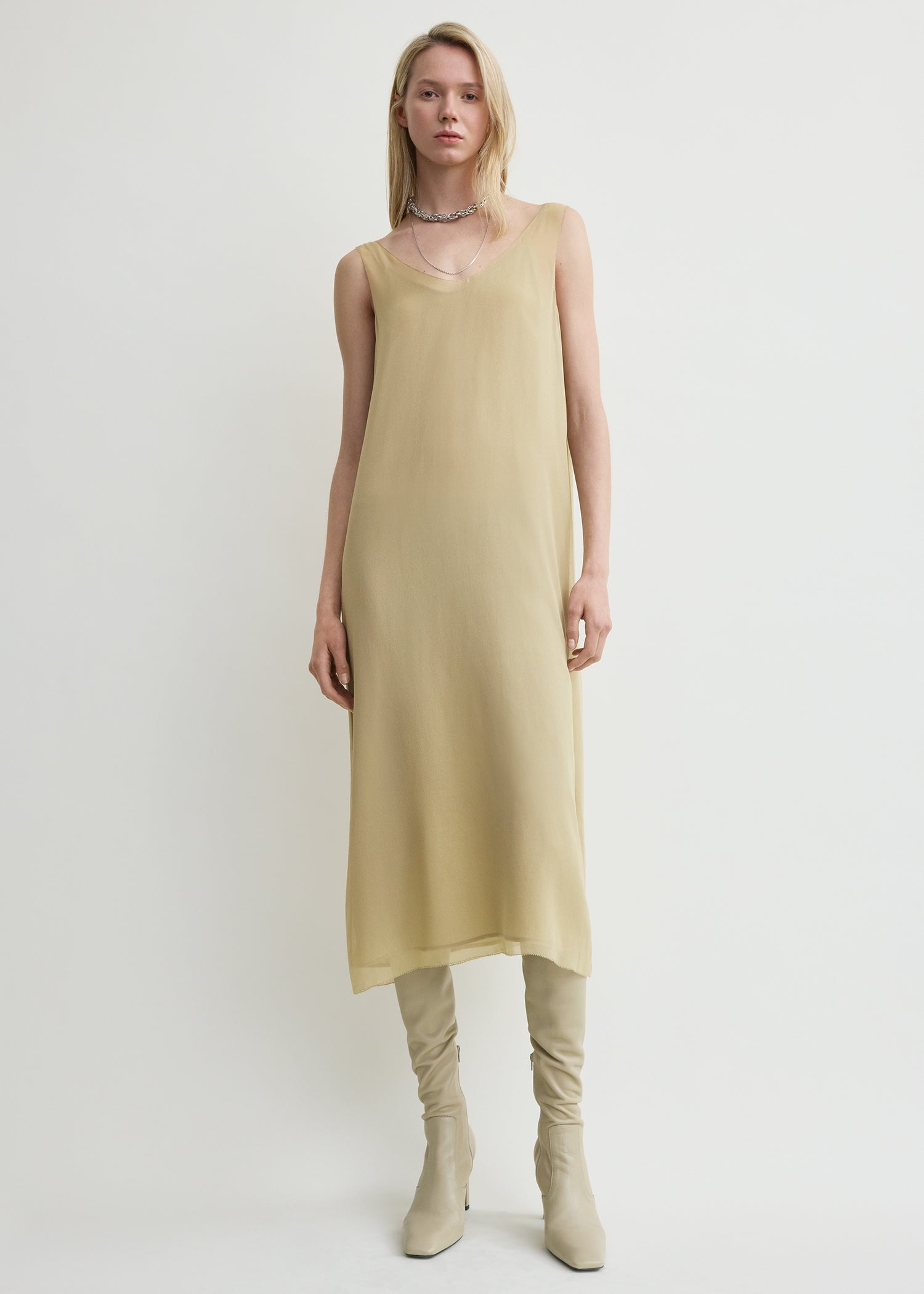 Chiffon slip dress rye