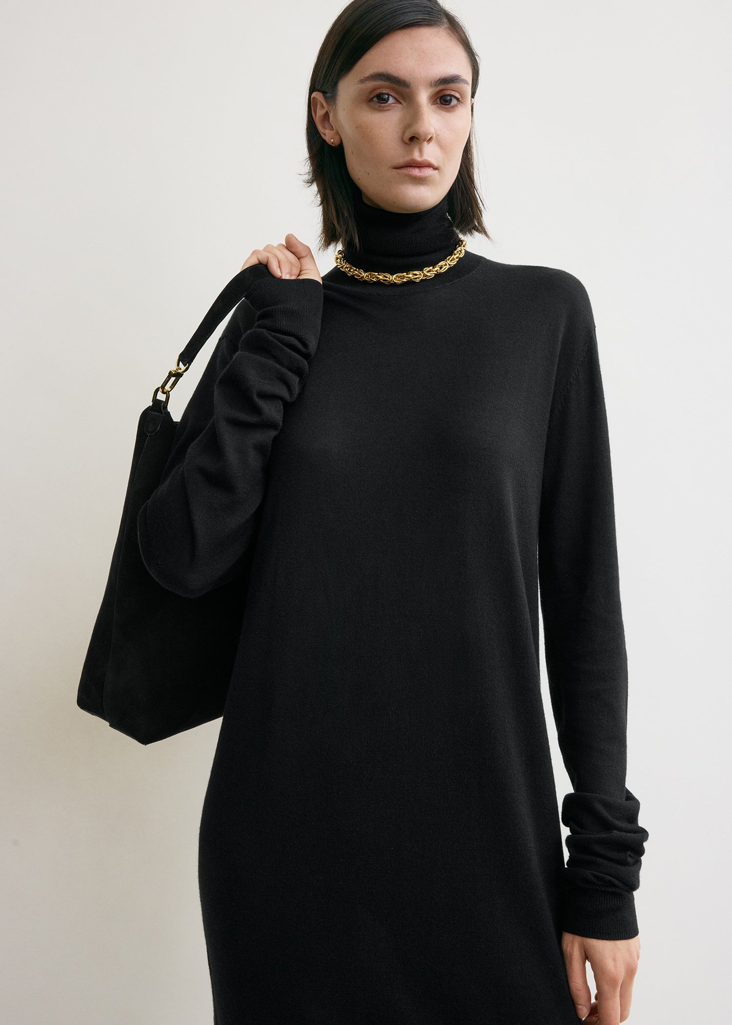 Turtleneck dress black