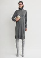 Turtleneck dress mid grey