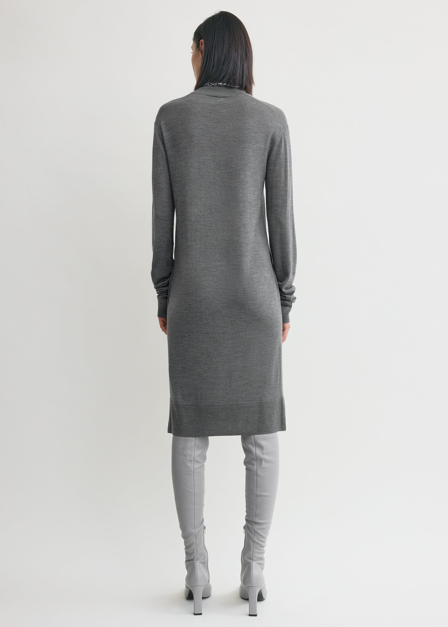Turtleneck dress mid grey